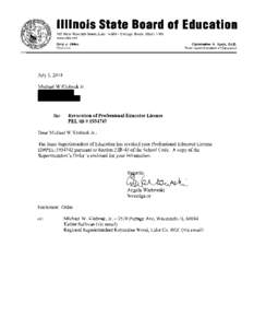 Illinois State Board of Education 100 West Randolph Street, Su~te14-300 Ch~cago,llllno~s60601-3283 www ~ s b enet Gery J. Chico