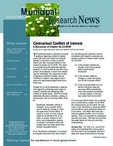 Municipal  Research News Spring 2008