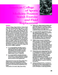 American College of Sports Medicine Position Stand: Exercise and Fluid Replacement