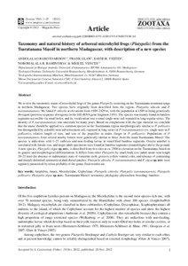 Taxonomy and natural history of arboreal microhylid frogs (Platypelis) from the Tsaratanana Massif in northern Madagascar, with description of a new species