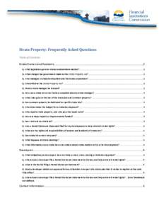 Strata Property: Frequently Asked Questions