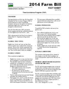 United States Department of Agriculture / Tree Assistance Program / Farm Service Agency