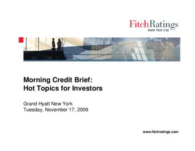 Morning Credit Brief: Hot Topics for Investors Grand Hyatt New York Tuesday, November 17, 2009  www.fitchratings.com
