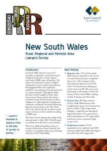 New South Wales Rural, Regional and Remote Area Lawyers Survey