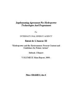 Implementing Agreement For Hydropower Technologies And Programmes Par