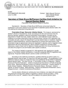 05:060 FOR IMMEDIATE RELEASE June 15, 2005 Contact: Nghia Nguyen Demovic Caren Daniels-Meade