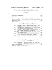 COMPANIES (AMENDMENT) ORDINANCE  Ord. No. 27 of 2001 A681