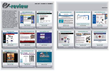 JUNE[removed]VOLUME 59 / NUMBER 6  Advertorial CTE’s Web site review is a handy reference for readers looking