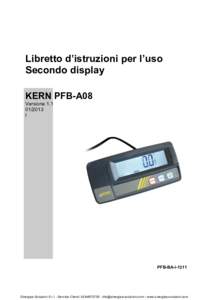 Libretto d’istruzioni per l’uso Secondo display KERN PFB-A08 VersioneI