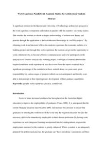 Cooperative education / Internships / Northeastern University / Rochester Institute of Technology / Boston Architectural College / Queensland University of Technology / E-learning / Aditya College / Project-based learning / Education / Pedagogy / Educational psychology