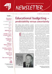 International Institute for Educational Planning  Vol. XXIV, No. 2, April-June 2006 Inside ... Educational