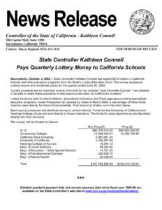 Controller of the State of California - Kathleen Connell