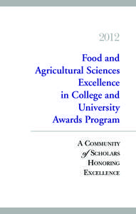 2012 Food and Agricultural Sciences Excellence in College and University