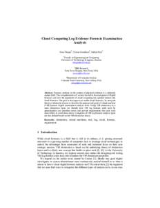 Cloud Computing Log Evidence Forensic Examination Analysis 1 2