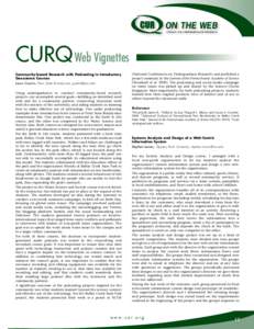 on the web Council on Undergraduate Research CURQ Web Vignettes Community-based Research with Podcasting in Introductory Geoscience Courses