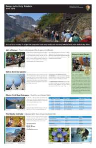 Ranger-led Activity Schedule June 2014 National Park Service U.S. Department of the Interior