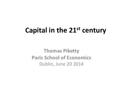 Public Economics: Tax & Transfer Policies  (Master PPD & APE, Paris School of Economics) Thomas Piketty Academic year[removed]