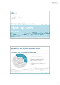 Energy conversion / Energy economics / Low-carbon economy / Hydroelectricity / Landscape / Renewable energy / Electricity generation / Hydropower / Energy technology / Energy / Technology / Environment