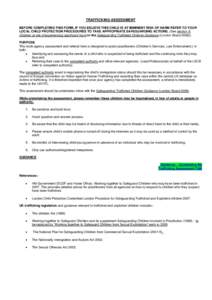 Annex A - Risk assessment matrix for children who may have been trafficked