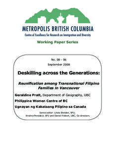 Demography / Immigration / International relations / Migrant worker / Remittance / Little Manila / Filipino Canadian / Department of Citizenship and Immigration Canada / Foreign worker / Human migration / International factor movements / International economics