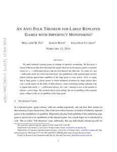 Epsilon-equilibrium / Repeated game / Subgame perfect equilibrium / Strategy / Sequential equilibrium / Solution concept / Subgame / Best response / Correlated equilibrium / Game theory / Problem solving / Nash equilibrium