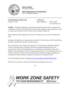 Press Release - Work Zone Safety