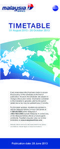 TIMETABLE 01 August[removed]October 2013