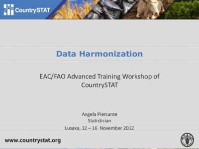 Data Harmonization EAC/FAO Advanced Training Workshop of CountrySTAT Angela Piersante Statistician