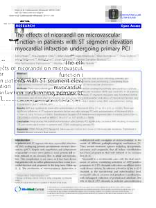The effects of nicorandil on microvascular function in patients with ST segment elevation myocardial infarction undergoing primary PCI