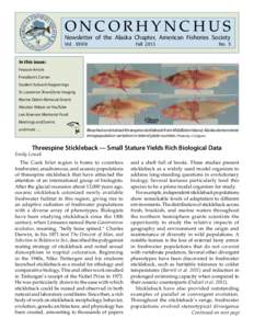 ONCORHYNCHUS  Newsletter of the Alaska Chapter, American Fisheries Society Vol.  XXXIII  Fall 2013