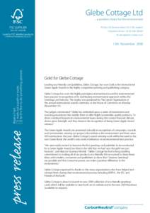Glebe Cottage Ltd ... a positive choice for the environment FSC Supplier