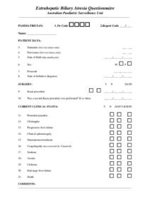	Extrahepatic Biliary Atresia Questionnaire