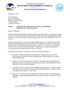 The State of New Hampshire  DEPARTMENT OF ENVIRONMENTAL SERVICES ____________  Thomas S. Burack, Commissioner