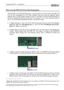 DIL/NetPC PNP/1110 – microHOWTO  How to use the PNP/1110 JTAG Flash Programmer With the PNP/1110 JTAG Flash Programmer 1 you can program a new boot loader to the PNP/1110 over the Intel StrongARM SA-1110 JTAG interface