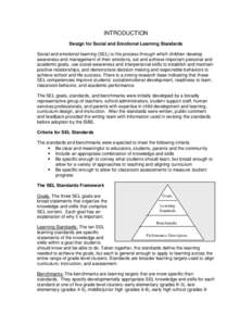Introduction for Social and Emotional Learning Standards