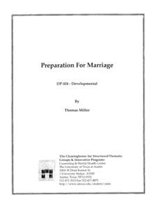 Preparation For Marriage DPDevelopmental By Thomas Miller