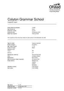 Colyton Grammar School Inspection report