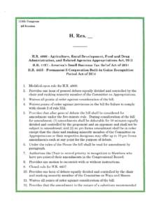 113th Congress 2d Session H. Res.  H.R[removed]Agriculture, Rural Development, Food and Drug