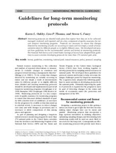 1000  MONITORING PROTOCOL GUIDELINES Guidelines for long-term monitoring protocols