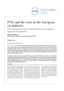 POLICY BRIEFS No[removed]ISSN[removed]FTAs and the crisis in the European car industry