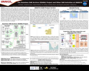 G31A[removed]The Seamless SAR Archive (SSARA) Project and Other SAR Activities at UNAVCO 1  1