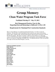 Clean Water Task Force - Group Memory #5