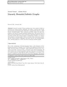 Acta Informatica manuscript No. (will be inserted by the editor) Arnaud Carayol · Antoine Meyer  Linearly Bounded Infinite Graphs