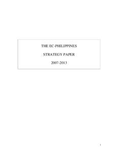 THE EC-PHILIPPINES STRATEGY PAPER[removed]i