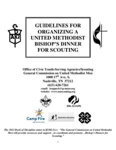 GUIDELINES FOR ORGANIZING A UNITED METHODIST BISHOP’S DINNER FOR SCOUTING