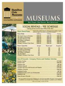 Hamilton Civic Museums Social Rental Rates