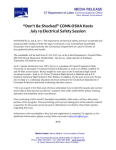 Microsoft Word[removed]CONN-OSHA Electrical Safety.doc