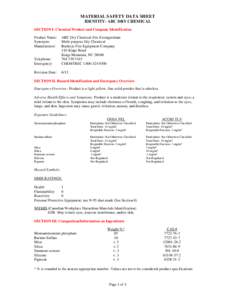 MATERIAL SAFETY DATA SHEET IDENTITY- ABC DRY CHEMICAL SECTION I. Chemical Product and Company Identification Product Name: Synonym: Manufacturer:
