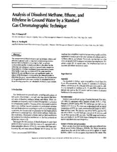 Alternative to RSK 175 Analysis of Dissolved Methane, Ethane, and Ethylene in Ground Water by a Standard Gas Chromatographic Technique