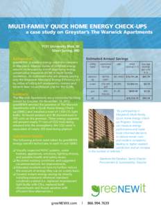 MULTI-FAMILY QUICK HOME ENERGY CHECK-UPS a case study on Greystar’s The Warwick Apartments